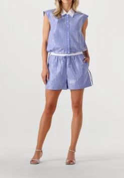 DANTE6 e korte broek bryson embellished stripe shorts lichtblauw Best