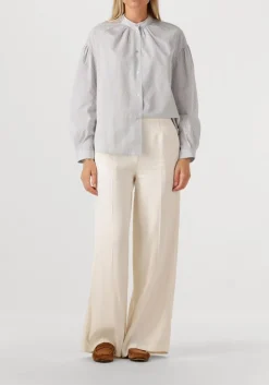 FORTE FORTE e blouses froisse' cotton stripe bohemian shirt lichtblauw Outlet