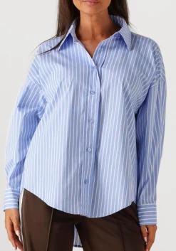 HAUTE L'AMITIÉ e haute l'amitié blouses bow candy twist stripe shirt lichtblauw Hot