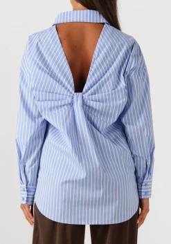 HAUTE L'AMITIÉ e haute l'amitié blouses bow candy twist stripe shirt lichtblauw Hot