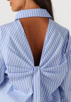HAUTE L'AMITIÉ e haute l'amitié blouses bow candy twist stripe shirt lichtblauw Hot