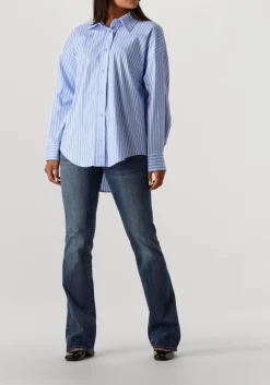 HAUTE L'AMITIÉ e haute l'amitié blouses bow candy twist stripe shirt lichtblauw Hot