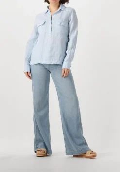 MOS MOSH e blouses mmenna linen pocket blouse lichtblauw