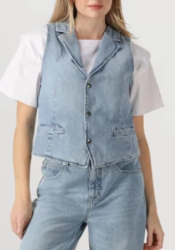 PENN & INK e gilet waistcoat lichtblauw Online