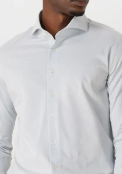 PROFUOMO e klassiek overhemd shirt x-cutaway japanese knitted lichtblauw Discount