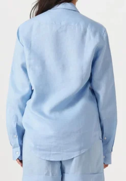 RESORT FINEST e blouses shirt 100% linen lichtblauw Outlet
