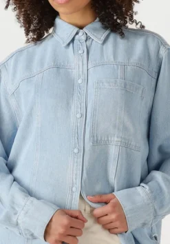 SECOND FEMALE e blouses irvin denim shirt lichtblauw Clearance