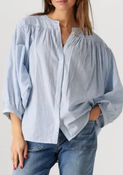 SUMMUM e blouses oversized blouse micro stripe lichtblauw New