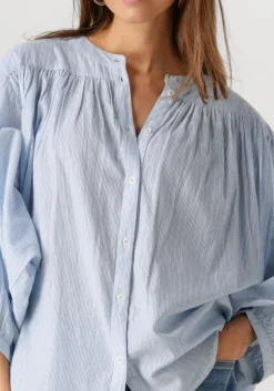 SUMMUM e blouses oversized blouse micro stripe lichtblauw New