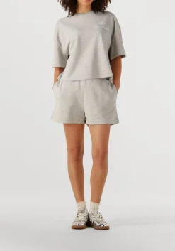 ALIX THE LABEL lichtgrijze t-shirt ladies knitted sweat t-shirt lichtgrijs Outlet