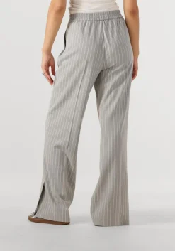 ALIX THE LABEL lichtgrijze wijde broek ladies woven pinstripe pants lichtgrijs Best