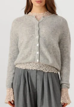 AMERICAN VINTAGE lichtgrijze vest vitow cardigan lichtgrijs