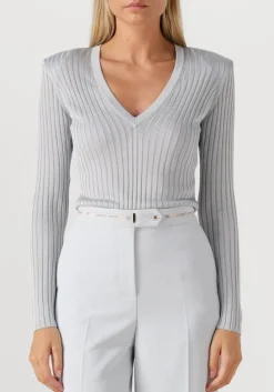 ELISABETTA FRANCHI lichtgrijze trui knitted sweater lichtgrijs Hot
