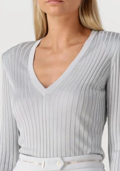 ELISABETTA FRANCHI lichtgrijze trui knitted sweater lichtgrijs Hot