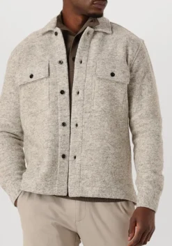 GENTI lichtgrijze overshirt eagle relaxed fit lichtgrijs New