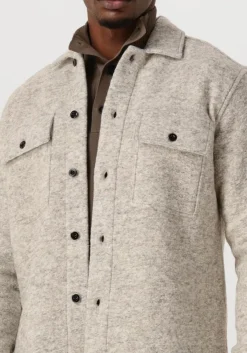 GENTI lichtgrijze overshirt eagle relaxed fit lichtgrijs New