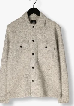GENTI lichtgrijze overshirt eagle relaxed fit lichtgrijs New