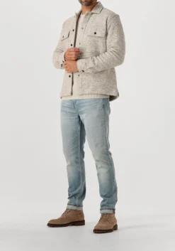 GENTI lichtgrijze overshirt eagle relaxed fit lichtgrijs New