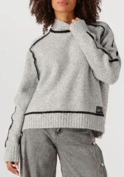 HAUTE L'AMITIÉ lichtgrijze haute l'amitié trui toby hem line knit lichtgrijs Clearance