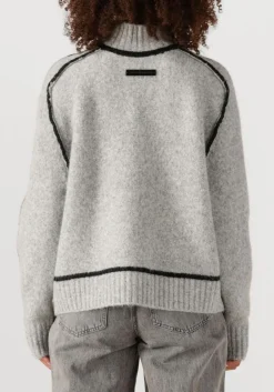 HAUTE L'AMITIÉ lichtgrijze haute l'amitié trui toby hem line knit lichtgrijs Clearance