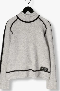 HAUTE L'AMITIÉ lichtgrijze haute l'amitié trui toby hem line knit lichtgrijs Clearance