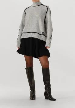 HAUTE L'AMITIÉ lichtgrijze haute l'amitié trui toby hem line knit lichtgrijs Clearance