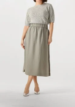 MOS MOSH lichtgrijze t-shirt mmkarin marisol ss linen knit lichtgrijs