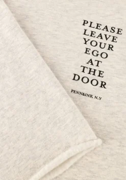 PENN & INK lichtgrijze midi jurk dress print lichtgrijs Clearance