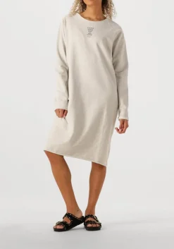 PENN & INK lichtgrijze midi jurk dress print lichtgrijs Clearance