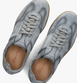SANTONI lichtgrijze lage sneakers oly cube lichtgrijs Discount