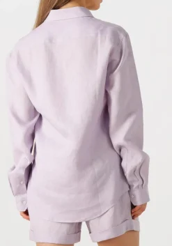 RESORT FINEST blouses shirt 100% linen lila New