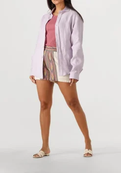 RESORT FINEST blouses shirt 100% linen lila New
