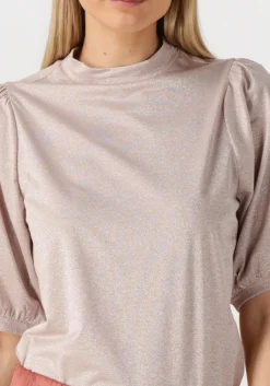 SUMMUM top short sleeve top soft lurex jersey metallic New