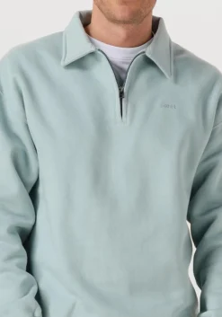 FORÉT forét trui hook half zip mint