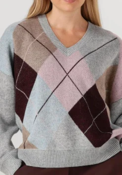 CO'COUTURE trui maja check v neck multi Hot