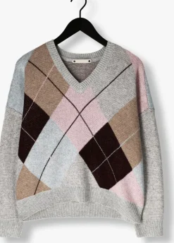 CO'COUTURE trui maja check v neck multi Hot