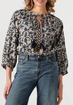 SUMMUM blouses 3/4 sleeve top block print multi Sale