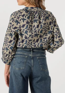 SUMMUM blouses 3/4 sleeve top block print multi Sale