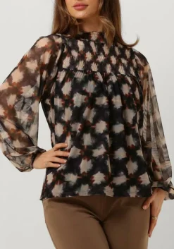 SUMMUM blouses jersey smocked top blurred star print multi Discount