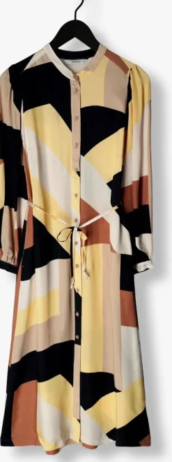 SUMMUM midi jurk dress graphic lines multi Sale