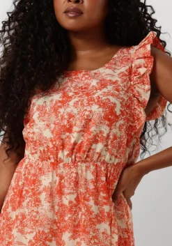 AMAYA AMSTERDAM midi jurk delia oranje New