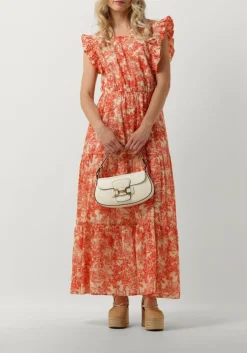 AMAYA AMSTERDAM midi jurk delia oranje New