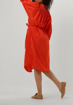 SUMMUM midi jurk dress cotton voile oranje Discount