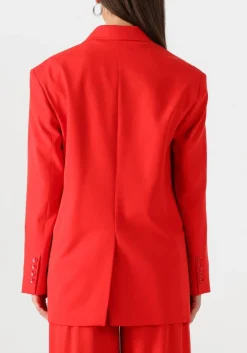 ALIX THE LABEL rode blazer ladies woven oversized blazer rood Clearance