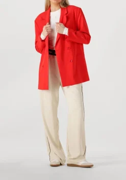 ALIX THE LABEL rode blazer ladies woven oversized blazer rood Clearance