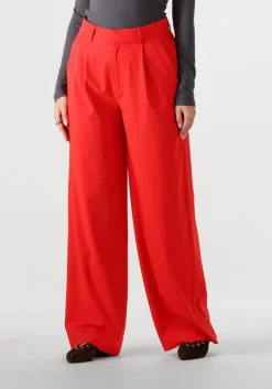 ALIX THE LABEL rode pantalon ladies woven pleat pants rood