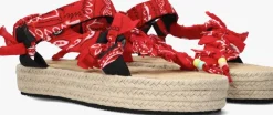 ARIZONA LOVE rode platte sandalen trekky raffia rood Clearance
