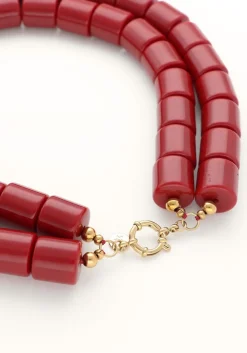 BONNIE STUDIOS rode kettingen double phil necklace rood