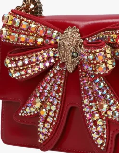 KURT GEIGER LONDON rode handtas bow small shoreditch rood New