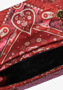 KURT GEIGER LONDON rode schoudertas fabric mini kensington rood